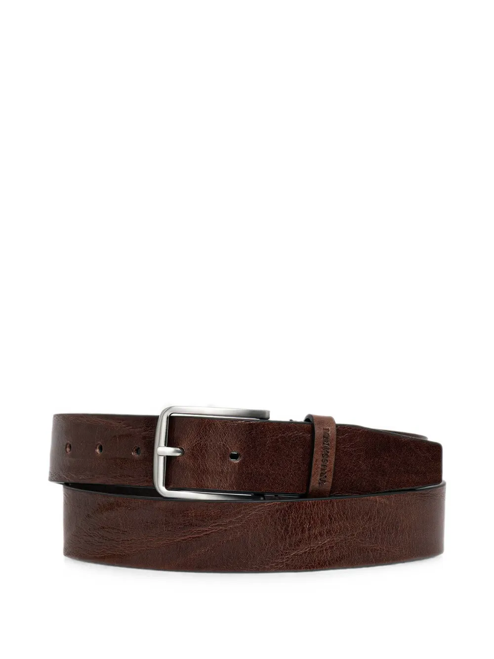 Trussardi logo-engraved buckle-fastening belt - Marrone