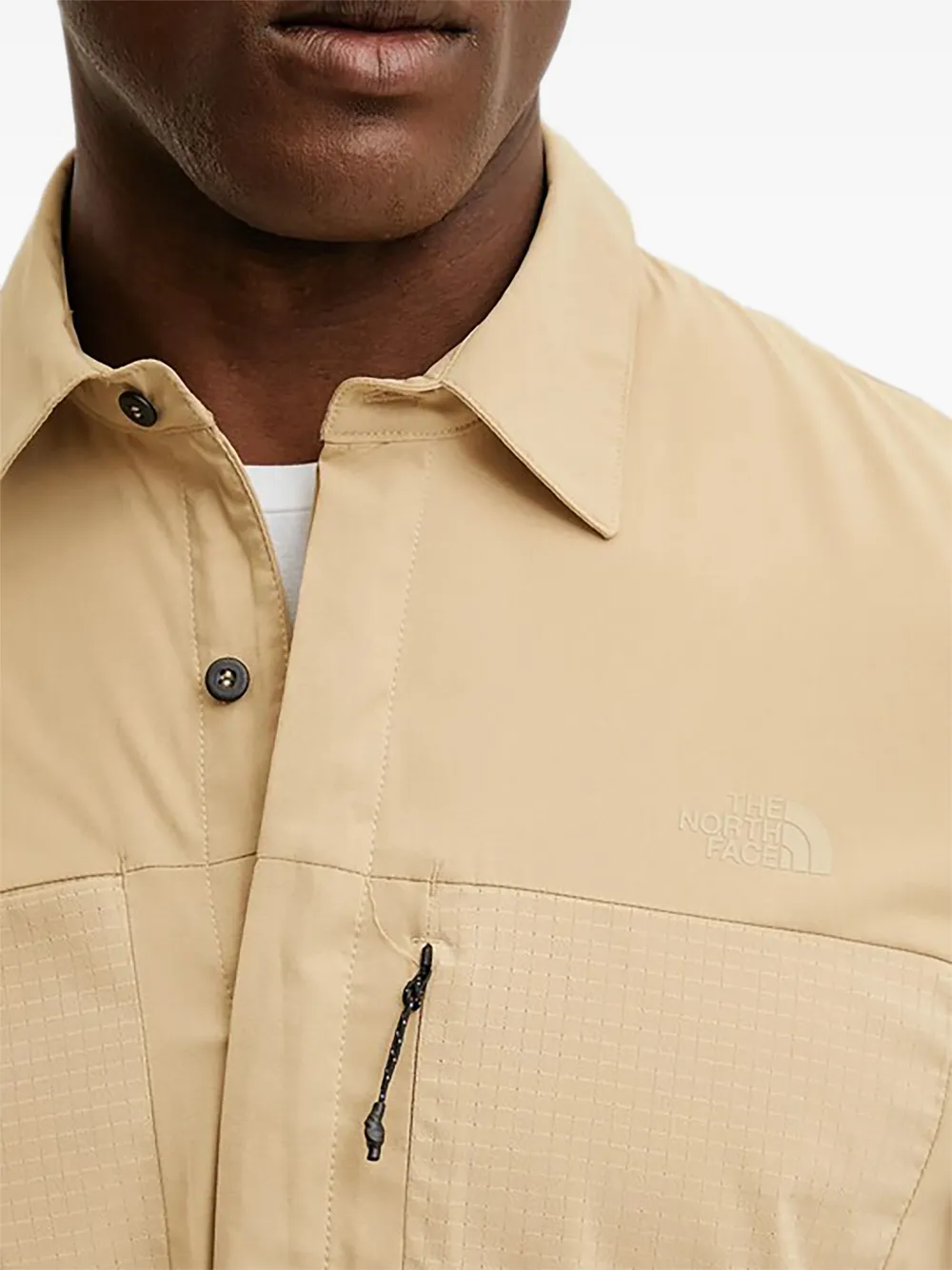 The North Face Geruit overhemd met rits Beige