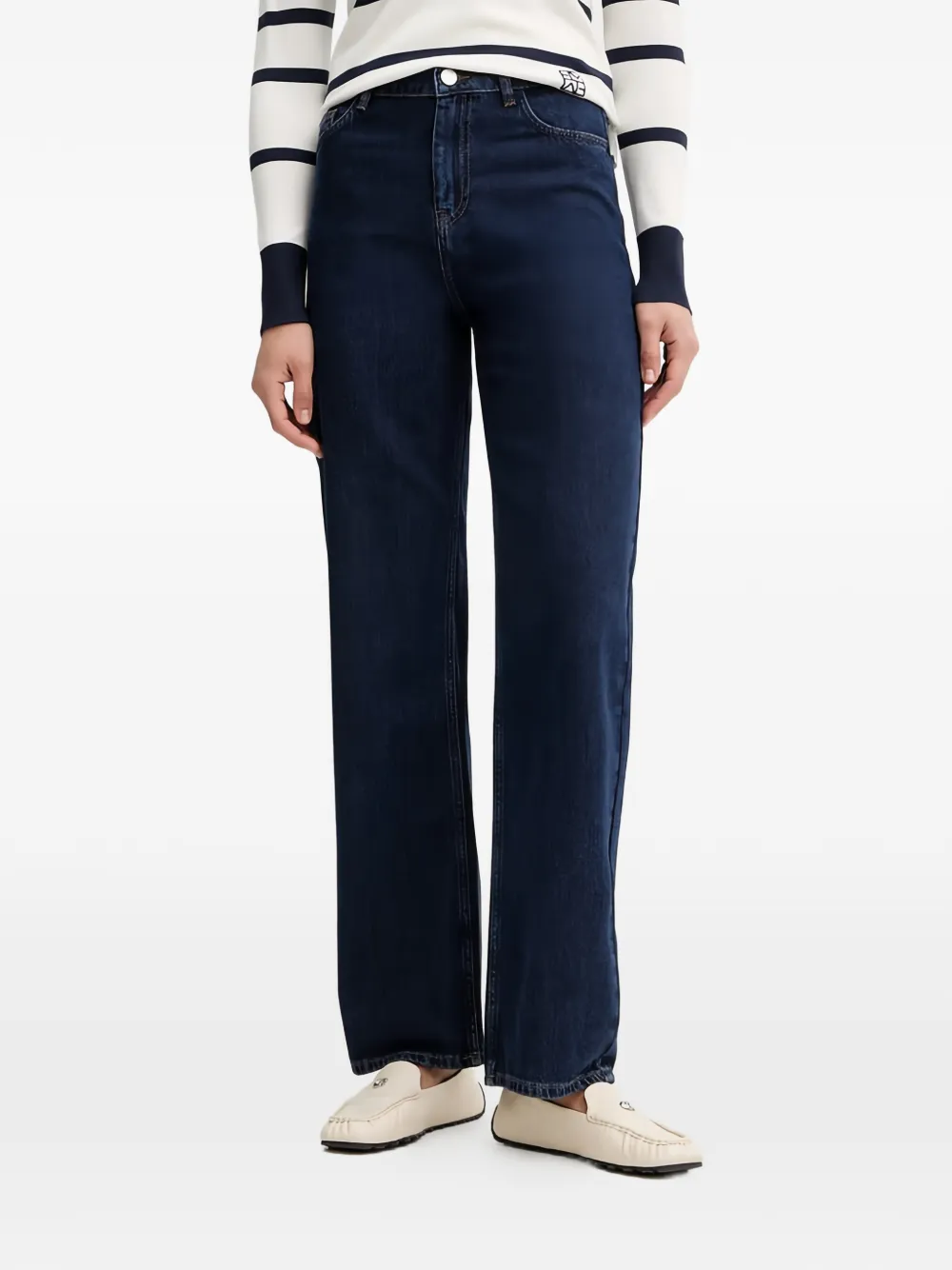 Trussardi logo-embroidered jeans - Blu