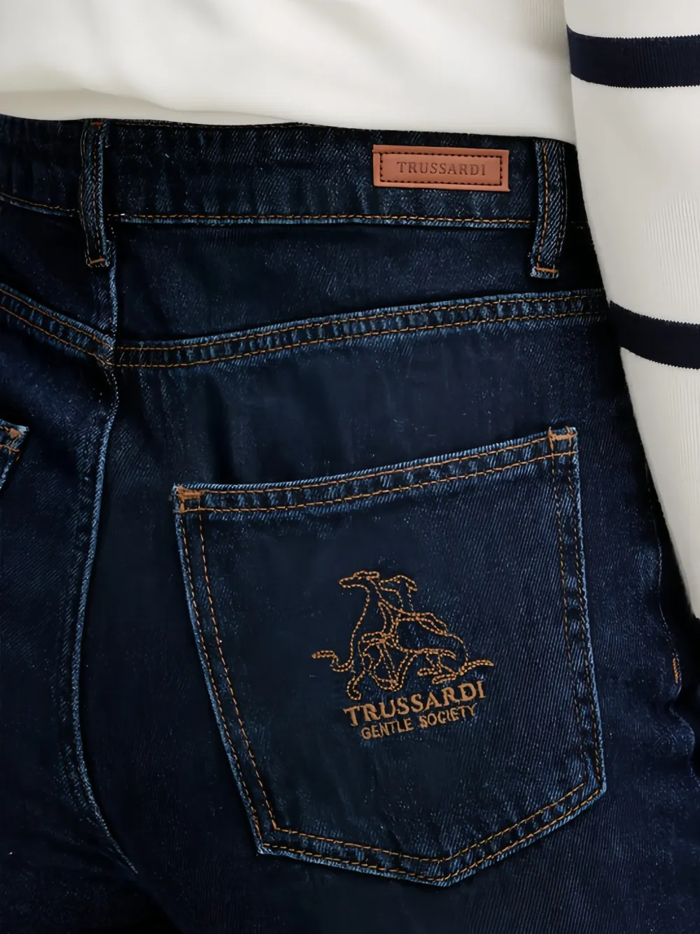 Trussardi Jeans met geborduurd logo Blauw