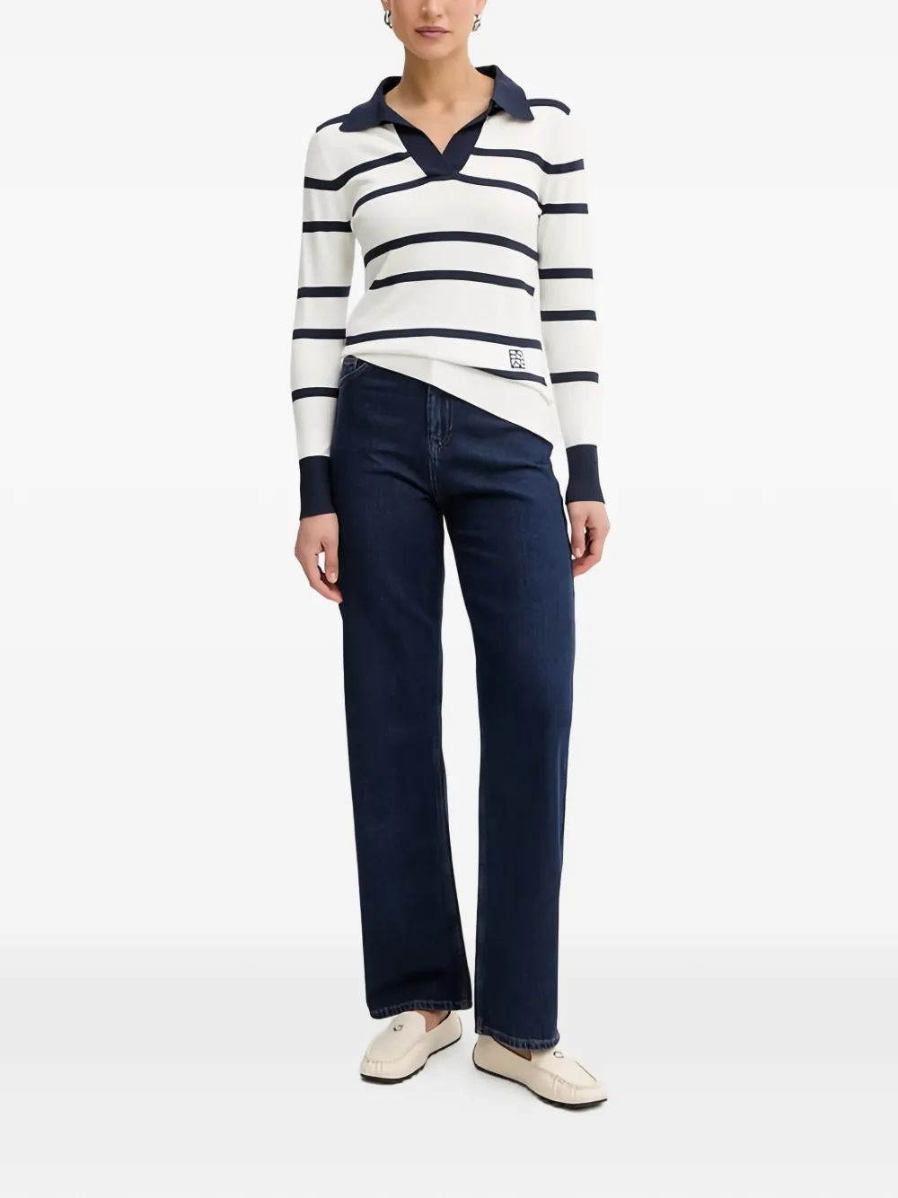Trussardi Jeans met geborduurd logo Blauw