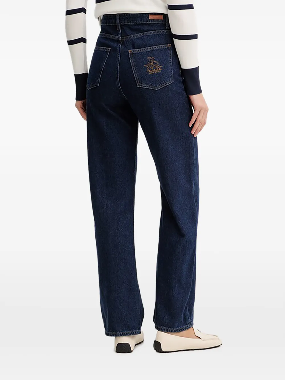 Trussardi Jeans met geborduurd logo Blauw