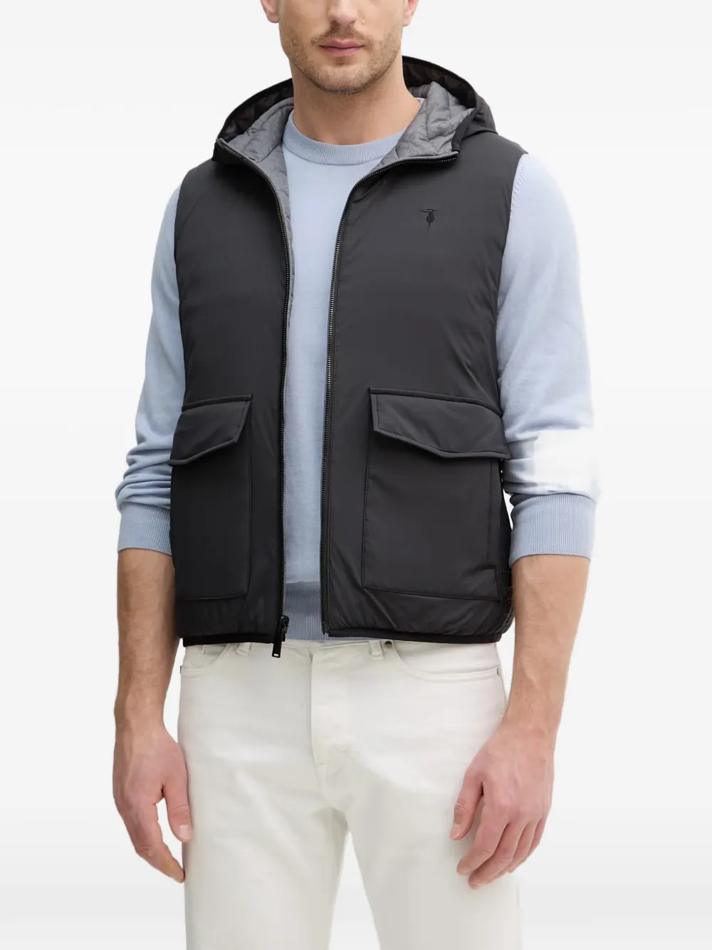 Trussardi hooded quilted gilet - Schwarz