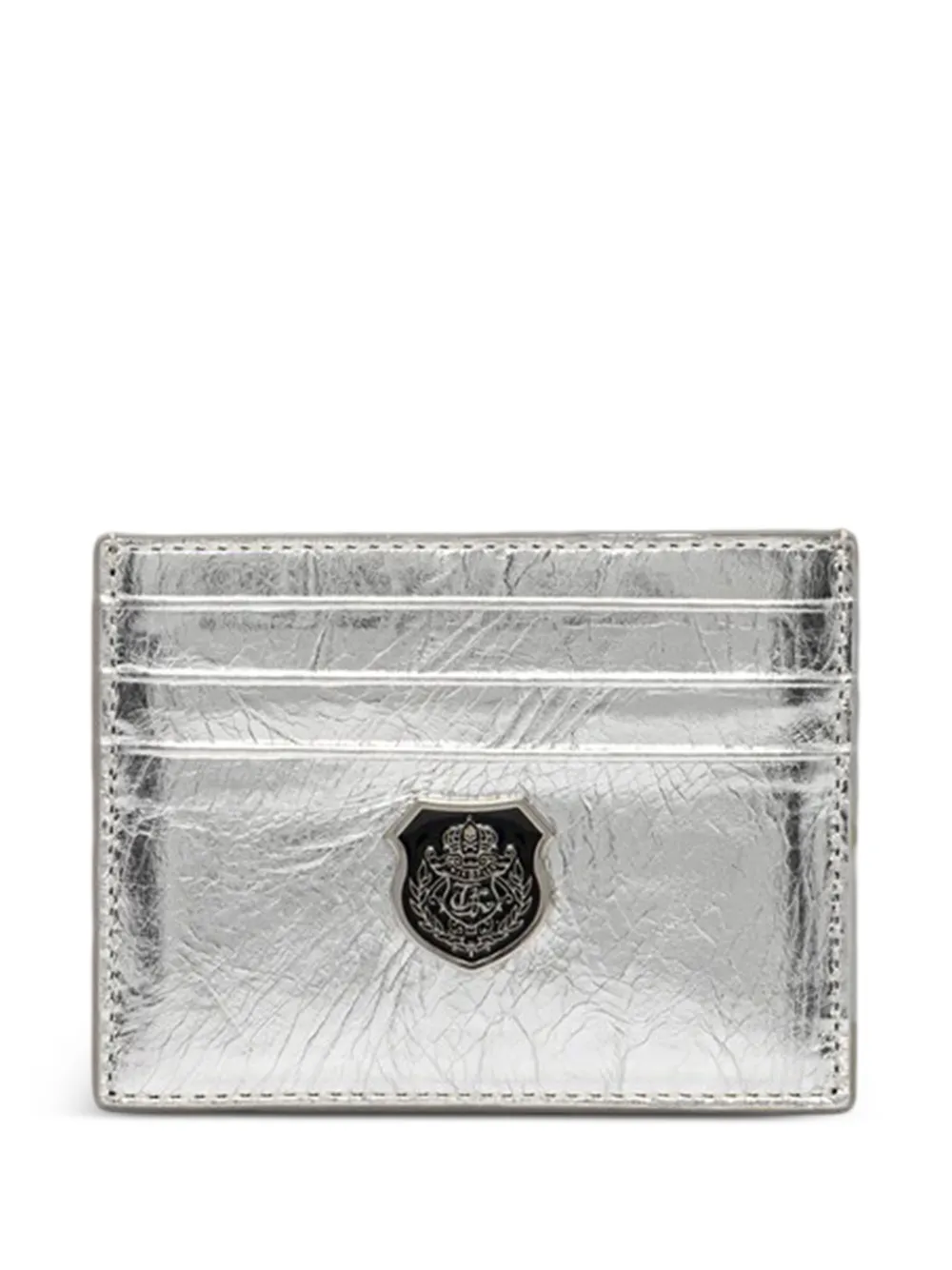 The Kooples crest-detail card holder - Argento