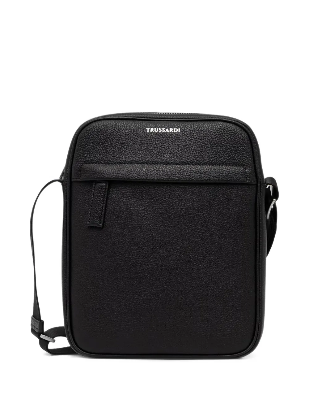 Trussardi Medium logo-print pebbled messenger bag | Black | Image 1