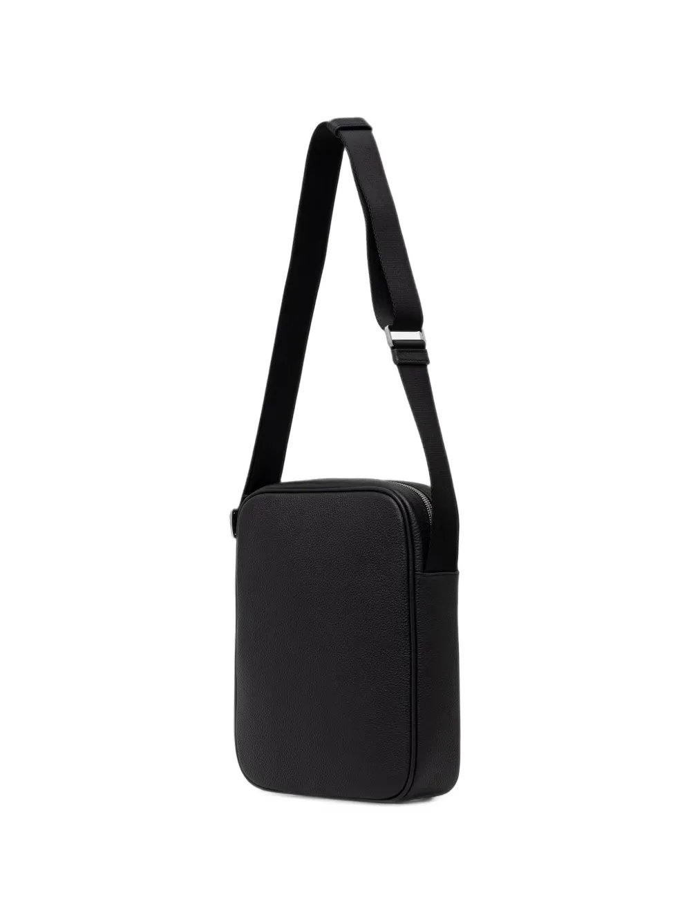 Trussardi Medium logo-print pebbled messenger bag Zwart