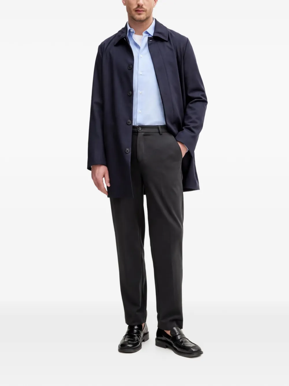Trussardi Jas met knopen en kraag Blauw