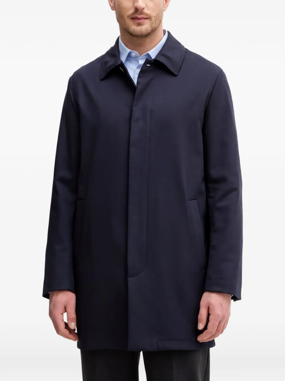 Trussardi Jas met knopen en kraag Blauw
