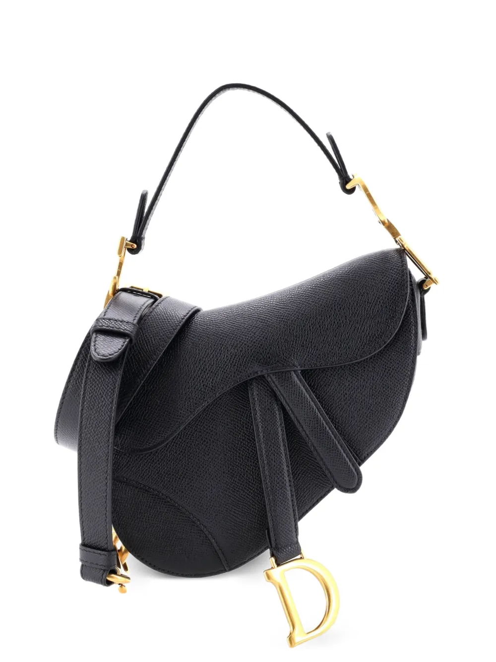 Christian Dior Pre-Owned Saddle Handbag with Strap Leather Mini shoulder bag - Nero