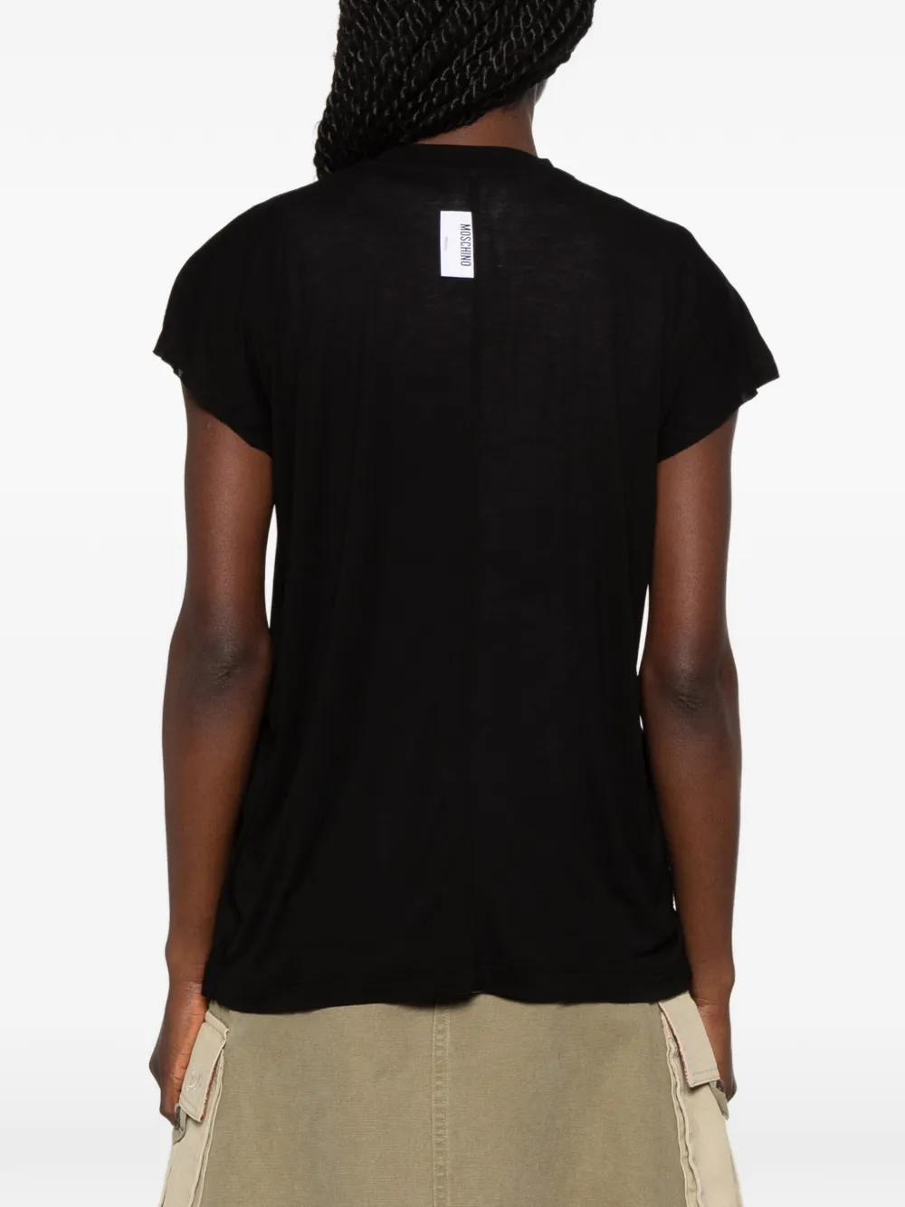 Moschino T-shirt met logopatch Zwart