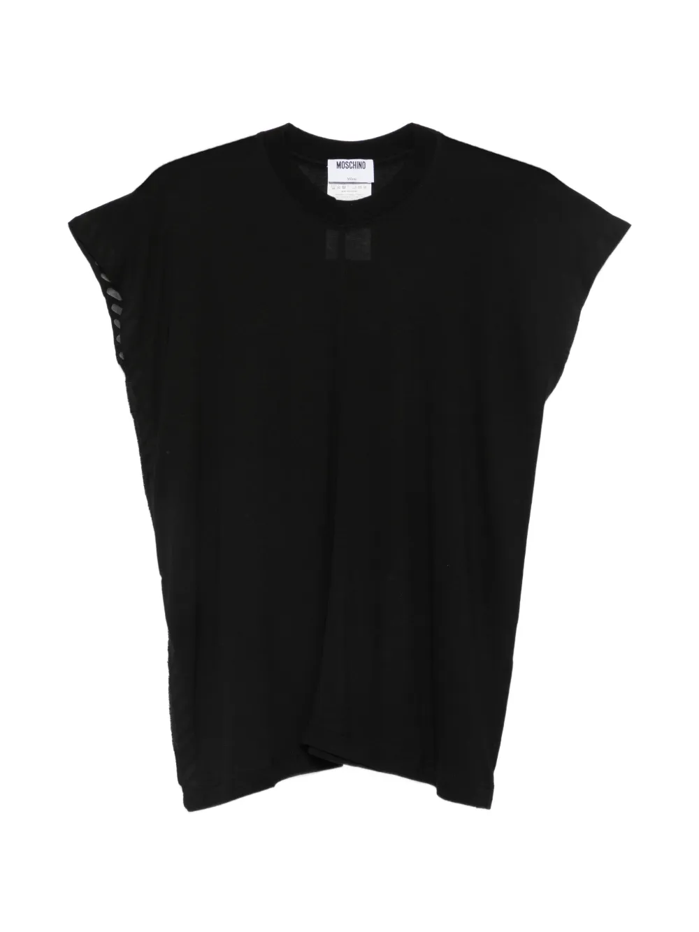 Moschino logo-patch cap-sleeve T-shirt - Nero