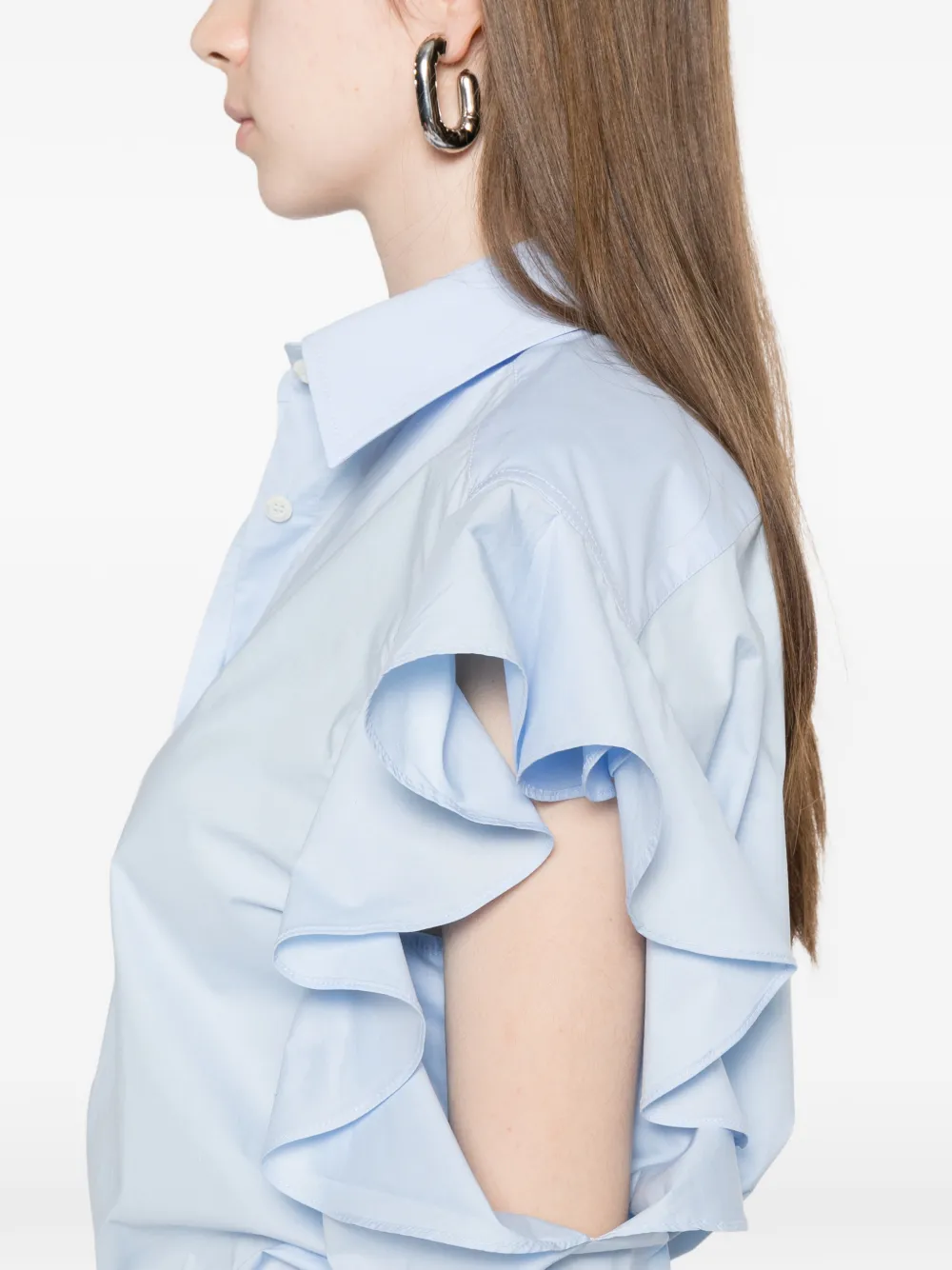Moschino Popeline stretch katoenen blouse Blauw