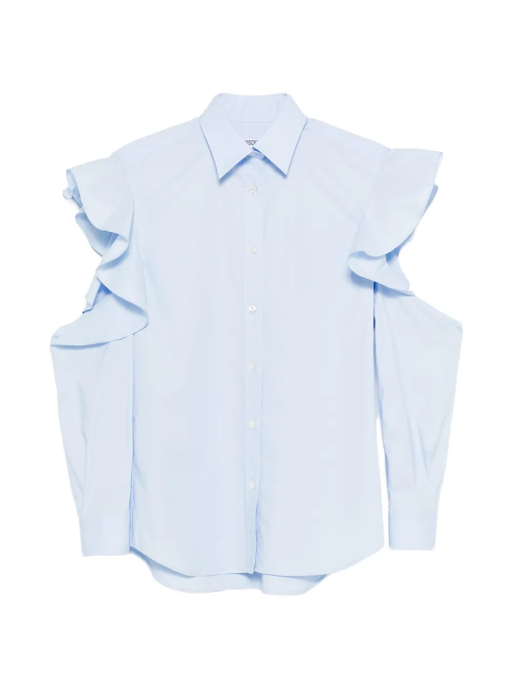Moschino ruffled cold-shoulder top - Blu