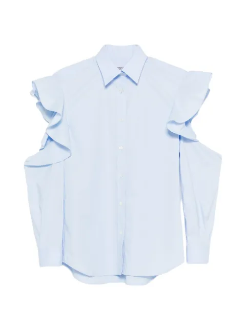 Moschino ruffled cold-shoulder top