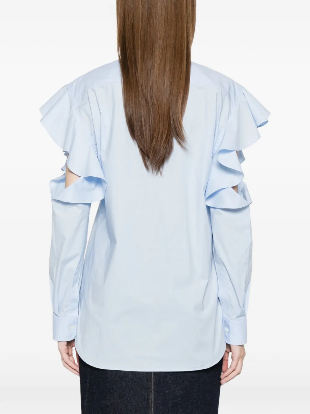 Moschino Popeline stretch katoenen blouse Blauw