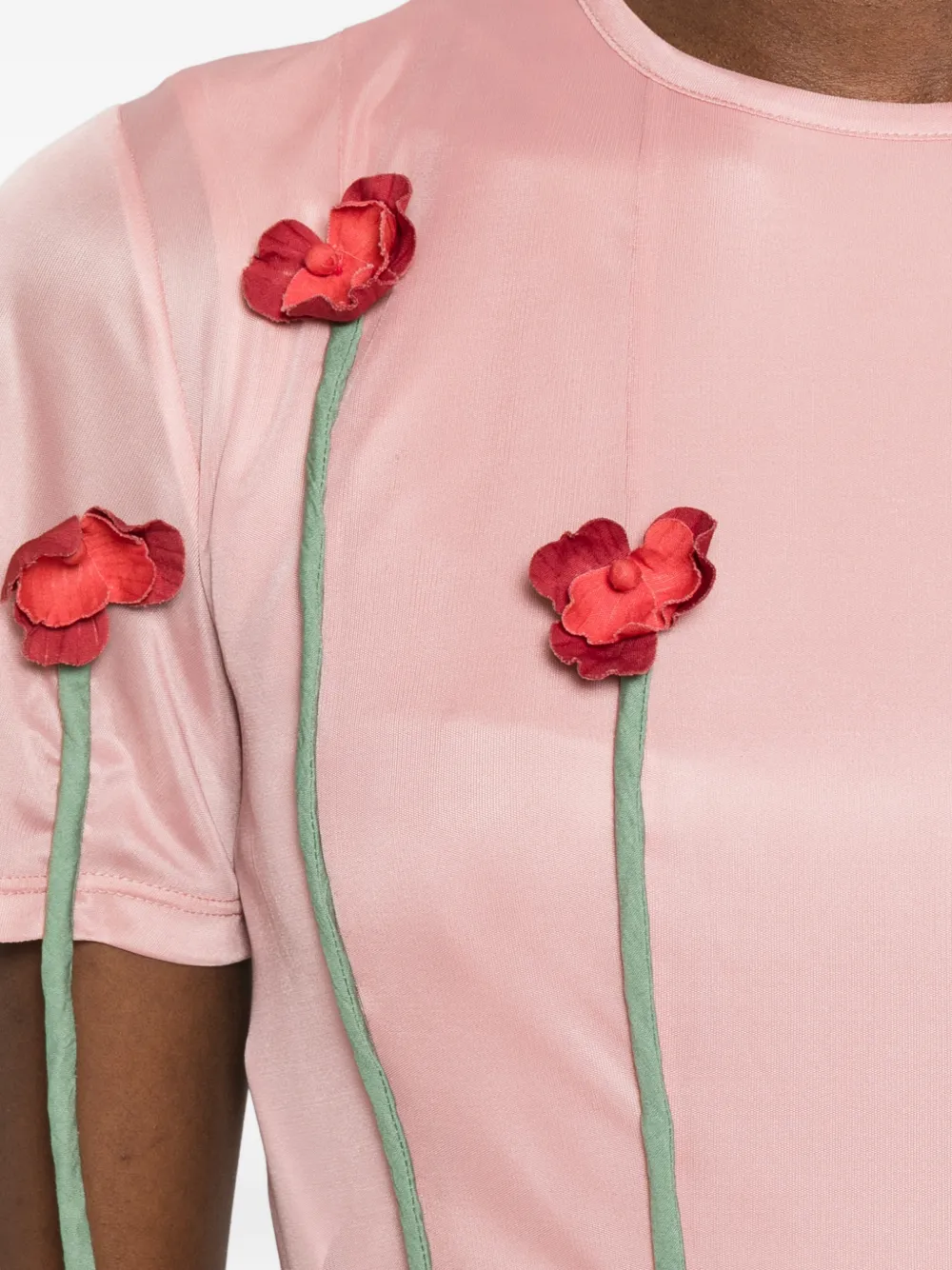 Moschino Midi-jurk met bloemapplicatie Roze