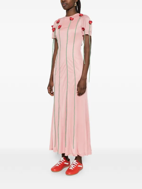 Moschino Lightweight Jersey Dress With Flowers | Pink | FARFETCH GE