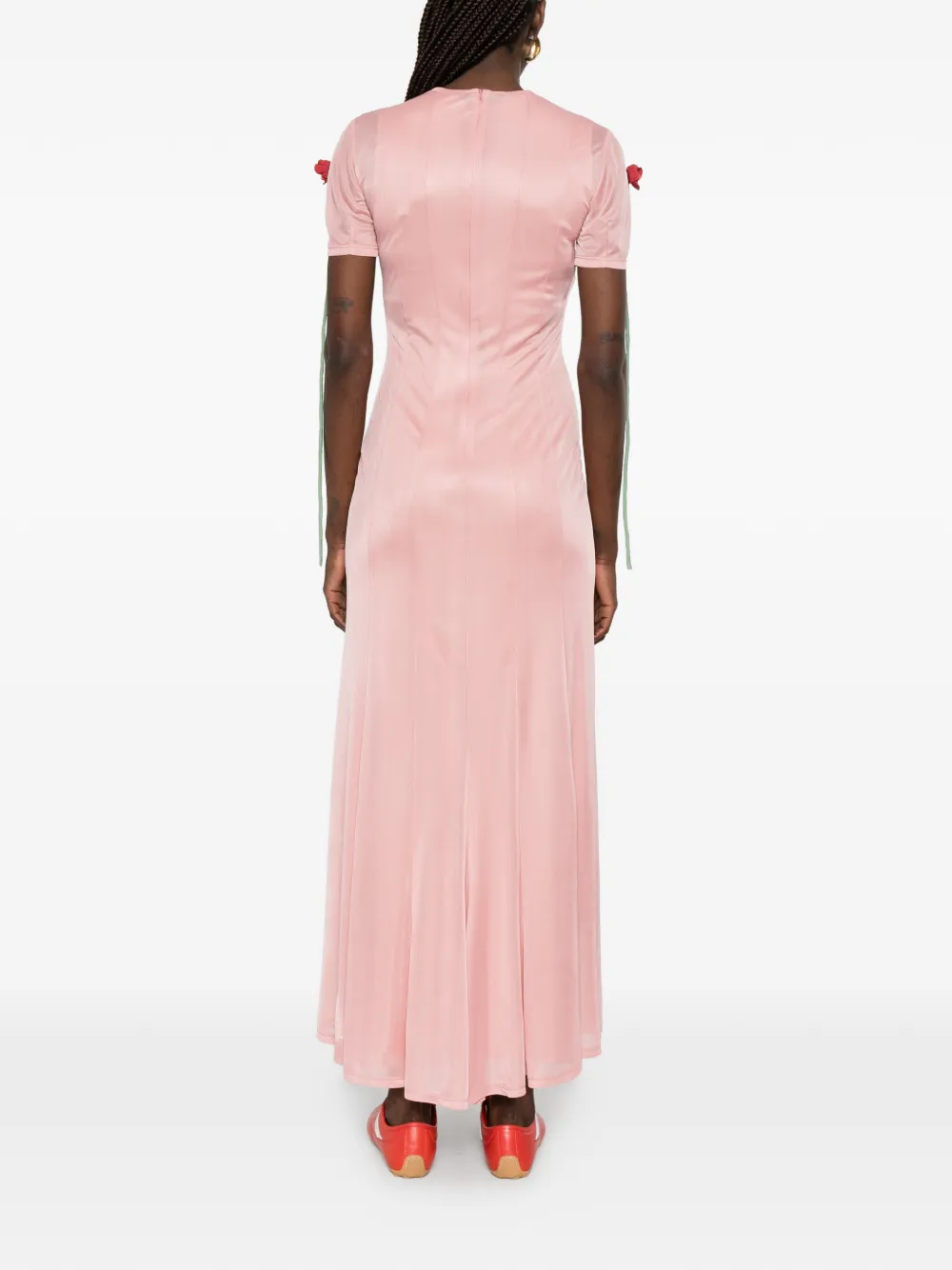 Moschino Midi-jurk met bloemapplicatie Roze