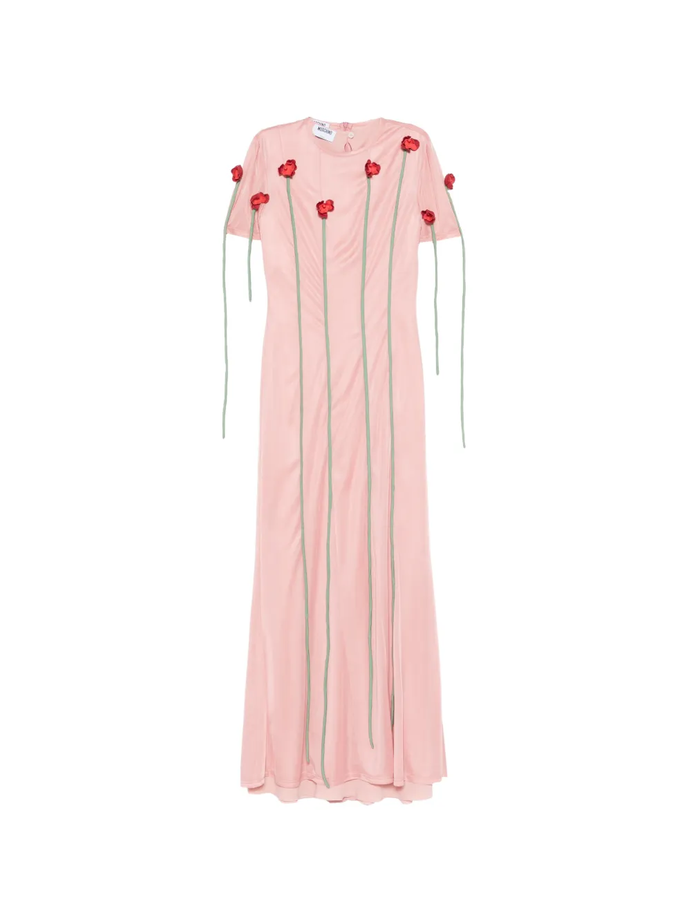 Moschino floral-appliqued midi dress - Rosa