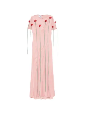 open lace back dress Moschino Couture S/S 2016 Neon Sign Novelty Print Silk Gown – THE WAY WE  WORE main image 1