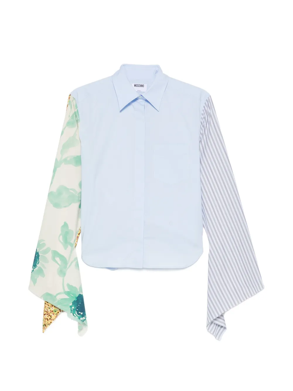 Moschino panelled long-sleeve shirt - Blu