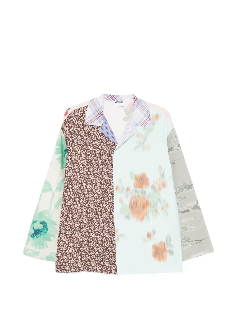 Moschino floral patchwork shirt - Marrone