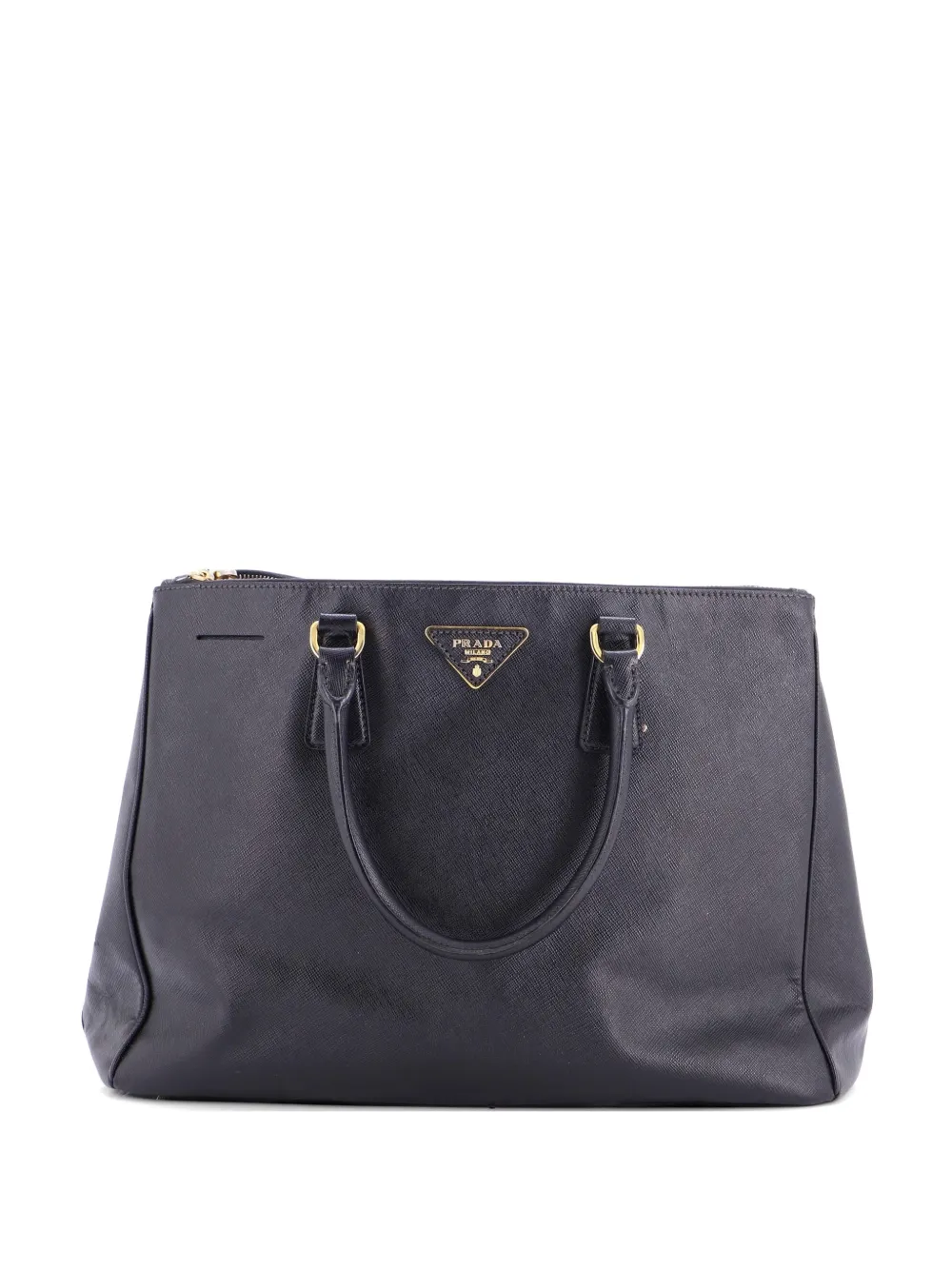 Prada Pre-Owned Double Zip Lux Saffiano Leather Large tote bag - Nero