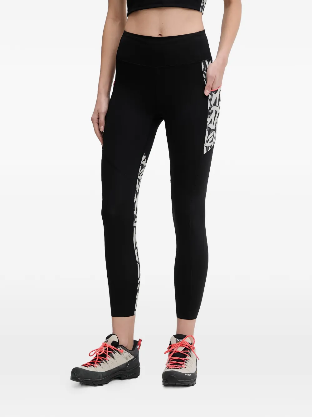 DYNAFIT Leggings con logo laterale - Nero