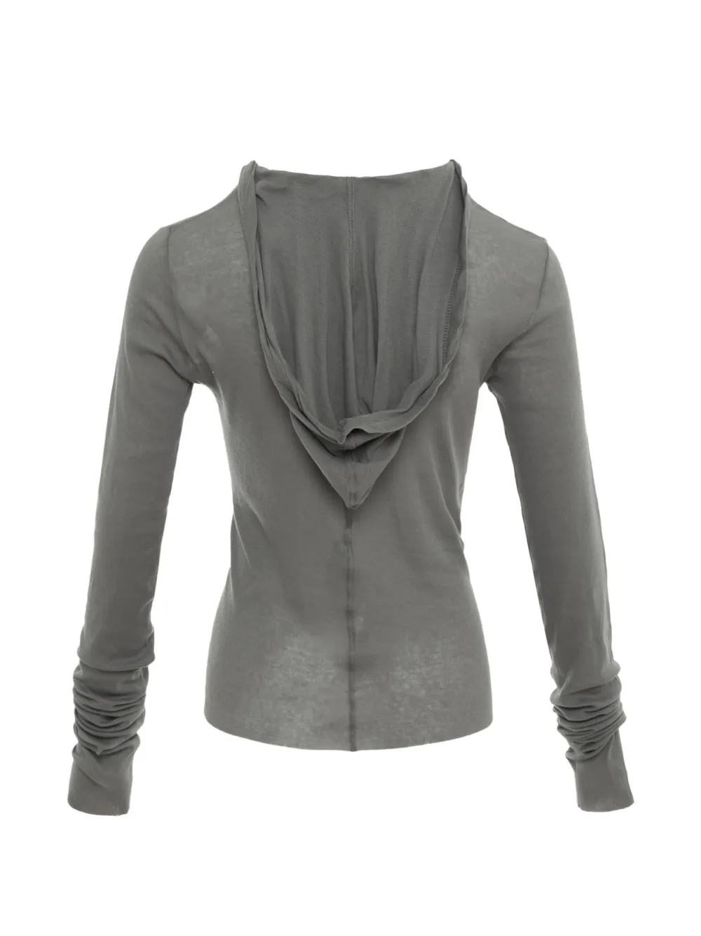 Rick Owens Hoodie met ruches en lange mouwen Grijs
