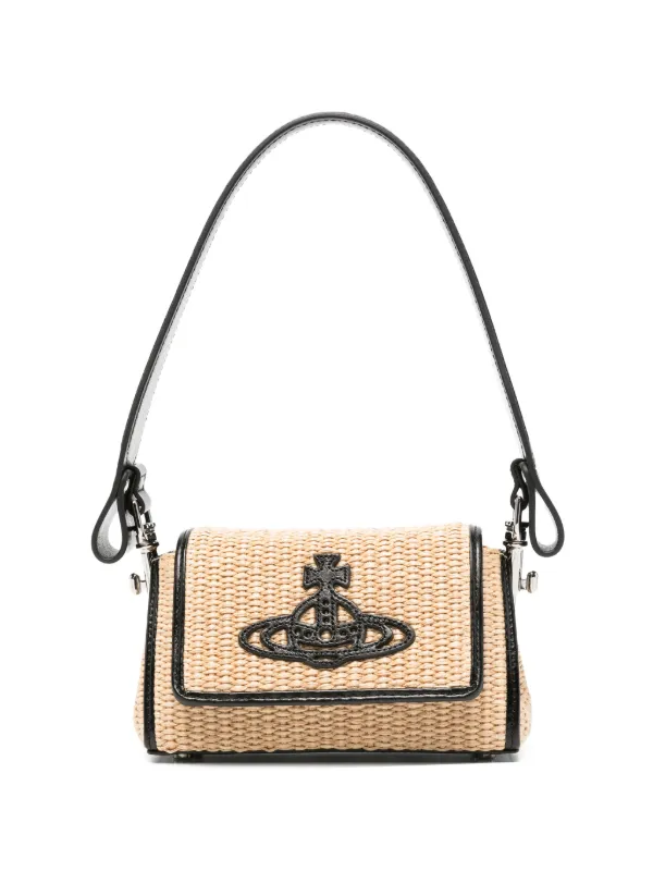 【2025AW】ヴィヴィアンウエストウッド ワンポイントORB クロッシェ Vivienne Westwood Orb Weave Mini Bag | Neutrals | FARFETCH
