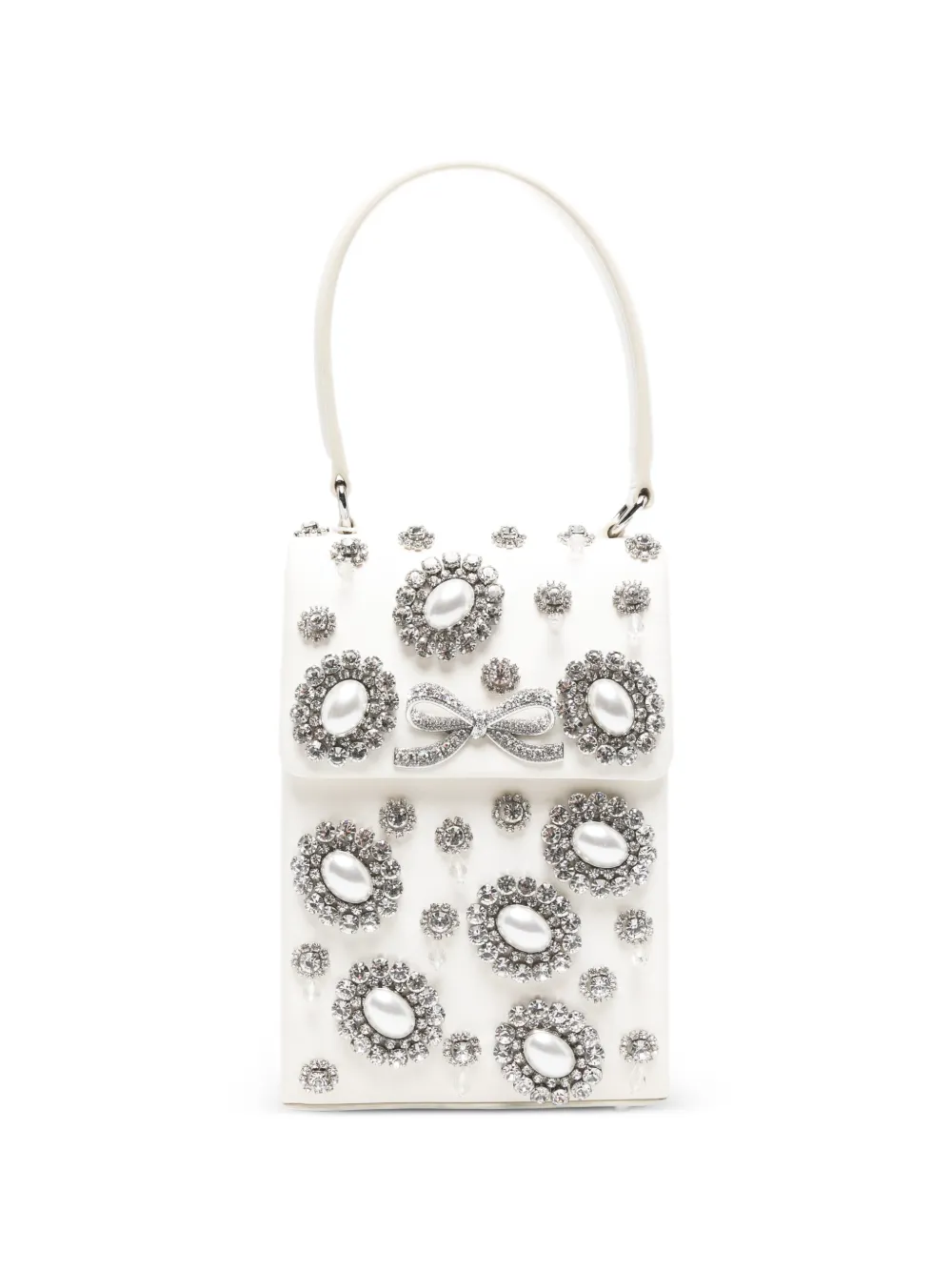 Self-Portrait bow-embellished tote bag - Toni neutri
