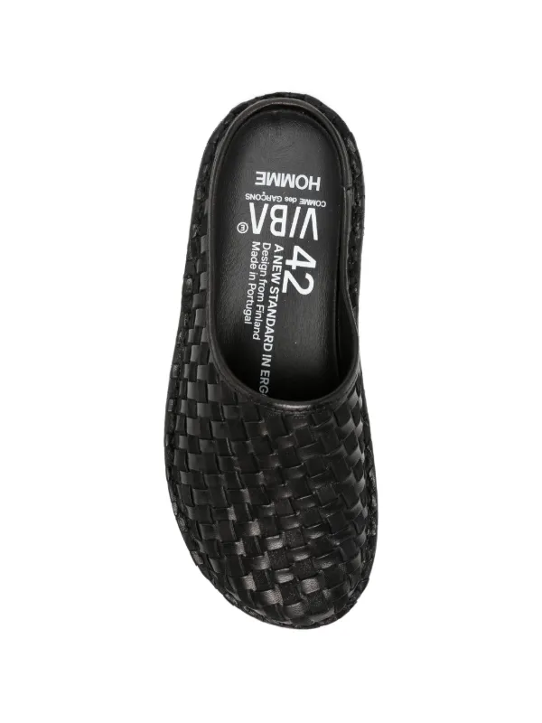 Comme Des Garçons Homme Woven Leather Sandals | Black | FARFETCH