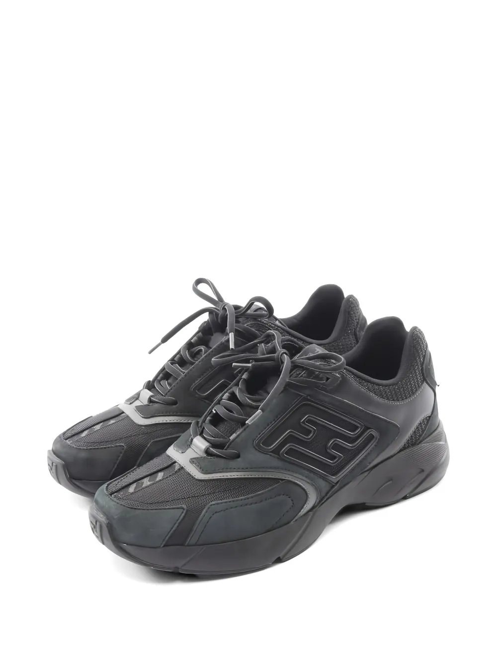 Fendi Pre-Owned Sneakers mit Logo - Schwarz