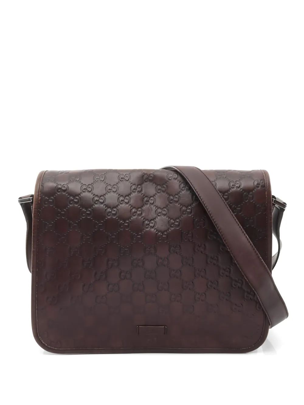 Gucci Pre-Owned Borsa a spalla in pelle goffrata anni 2000 - Marrone