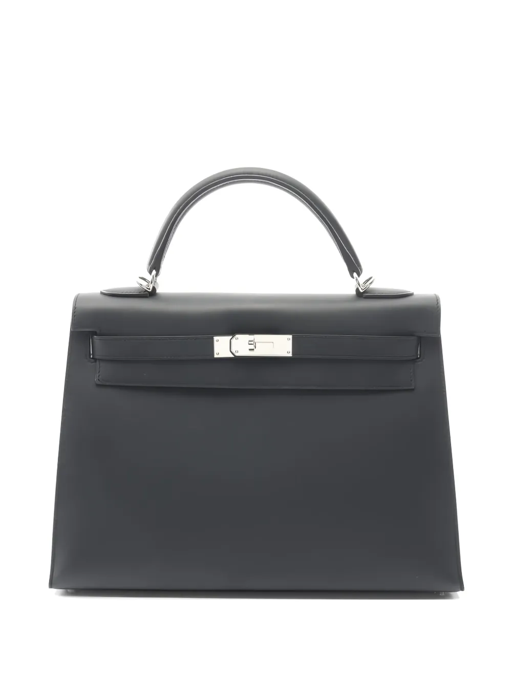 Hermès Pre-Owned 2016 Kelly 32 silver hardware leather tote bag - Blu