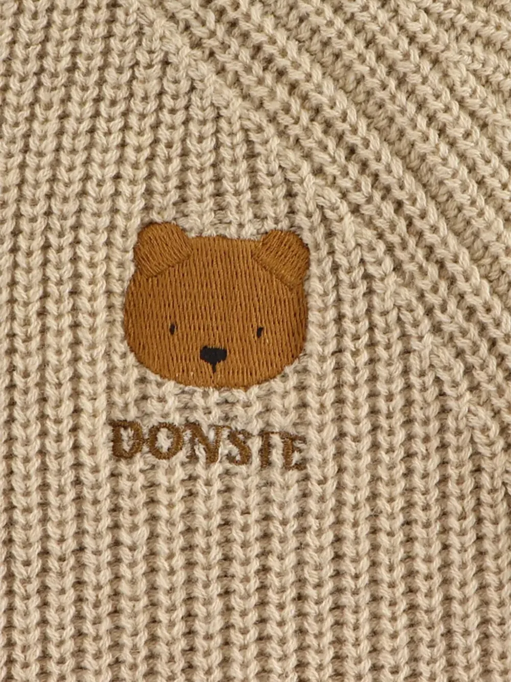 Donsje Romper met borduurwerk en knoop Bruin