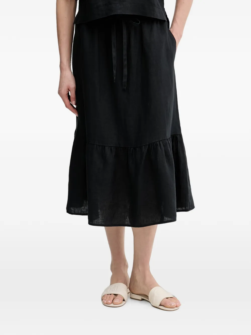 DKNY ruffled drawstring skirt - Nero