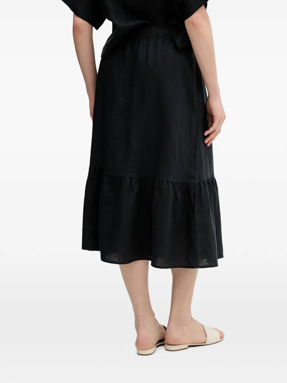 DKNY ruffled drawstring skirt Zwart