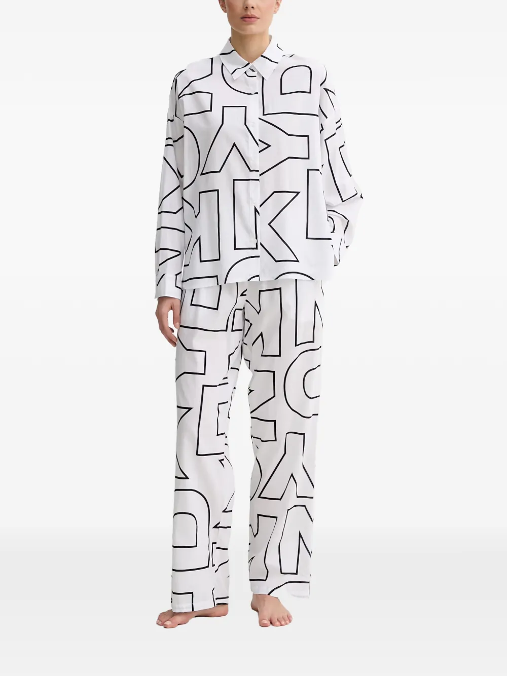 DKNY logo-print pajamas - Weiß