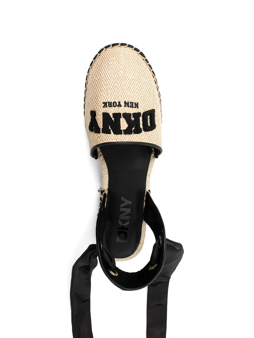 DKNY Espadrilles met borduurwerk en strik Beige