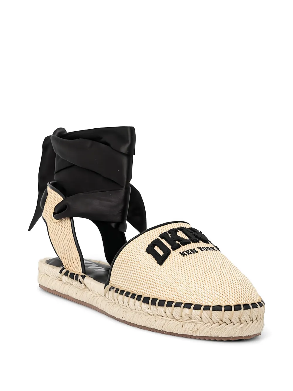DKNY Espadrilles met borduurwerk en strik Beige