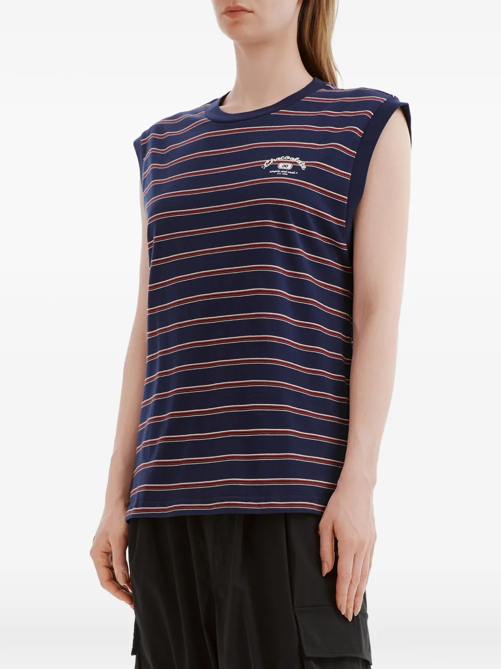  Chocoolate Striped Sleeveless Top - Blue 