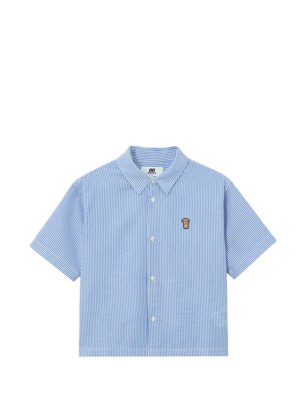 CHOCOOLATE short-sleeved striped shirt - Blu