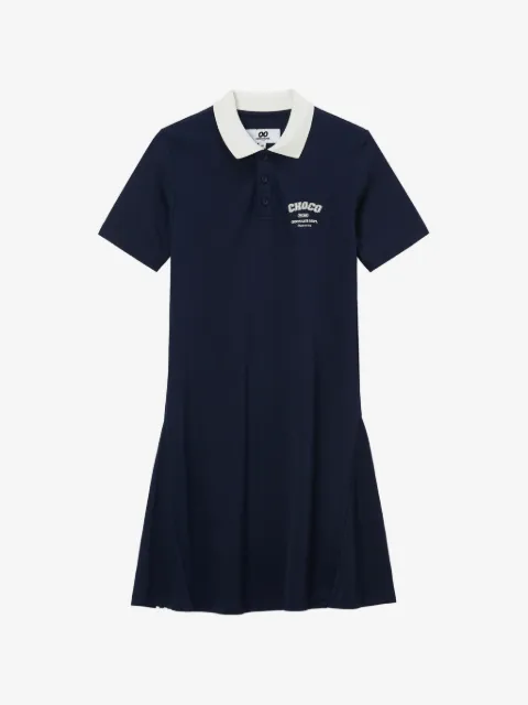 CHOCOOLATE vestido corto estilo playera tipo polo acampanado