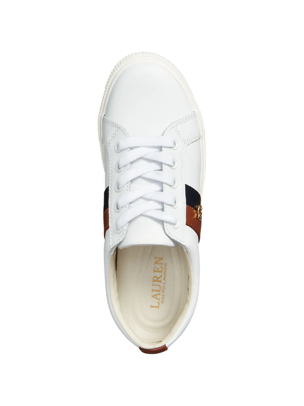 Lauren Ralph Lauren Janson II sneakers met streep en logo Wit
