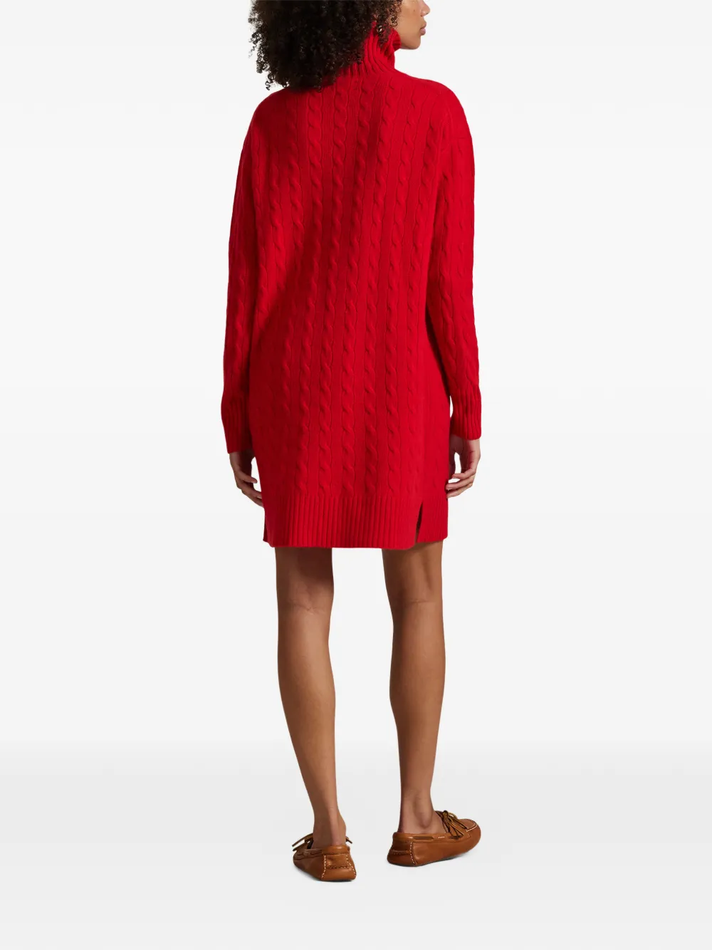 Polo Ralph Lauren Kabelgebreide jurk met col Rood