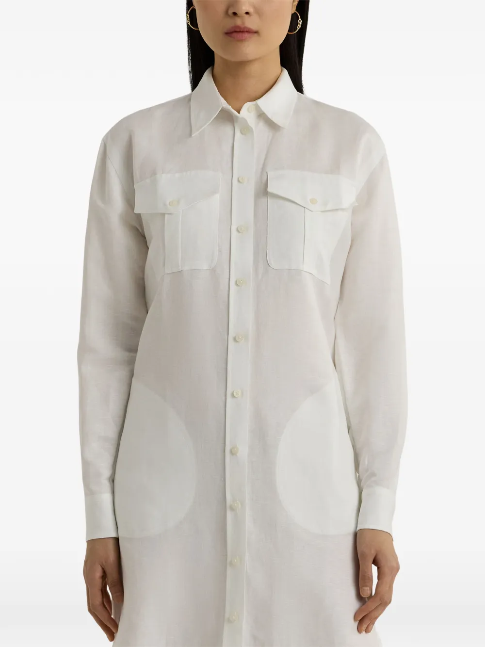 Polo Ralph Lauren Long Sleeve Midi Dress | White | FARFETCH