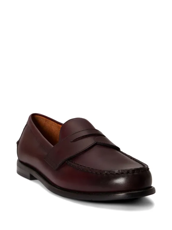 Ralph Lauren バーガンディ ローファー38.5 Polo Ralph Lauren Alston burnished-leather Penny Loafers | Brown