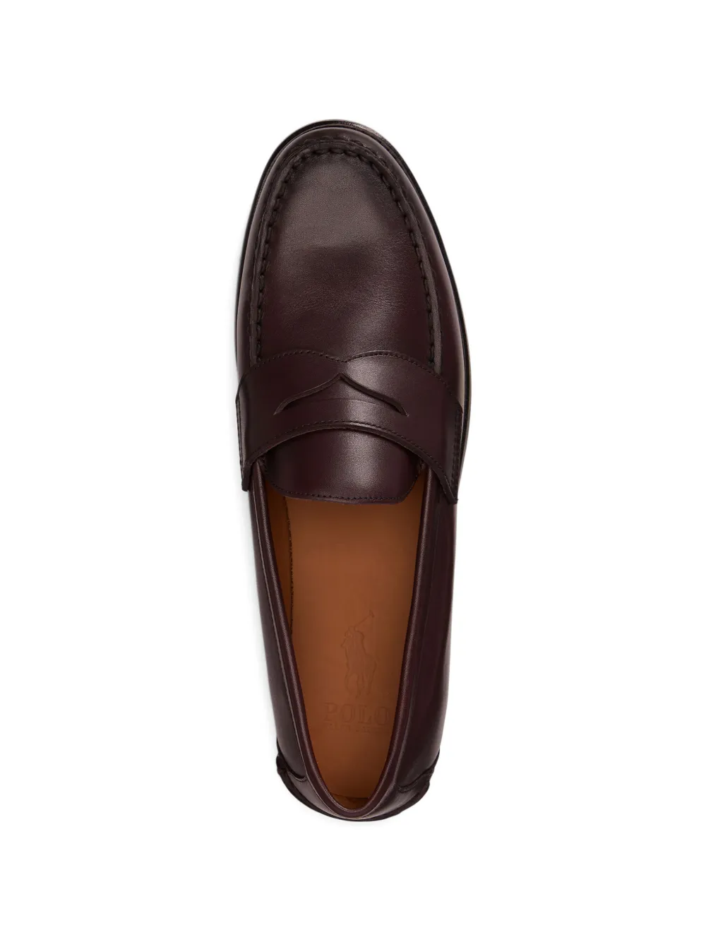 Polo Ralph Lauren Alston penny loafers met stiksel Bruin