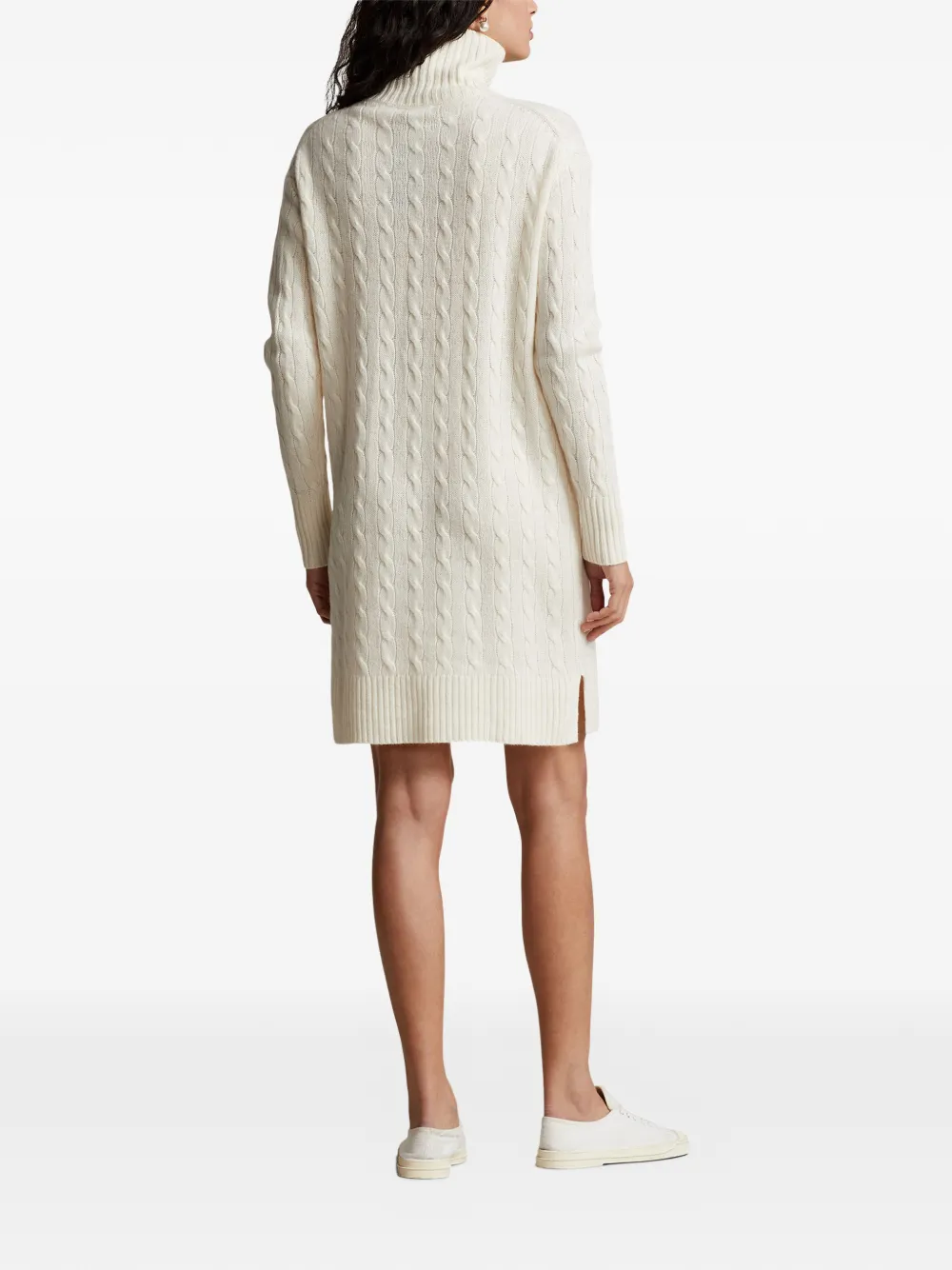 Polo Ralph Lauren Kabelgebreide jurk met col Beige